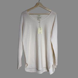 NWT - TELLURIDE Wool Sweater Size XL 100% Extrafine Merino Wool Off-White Cream